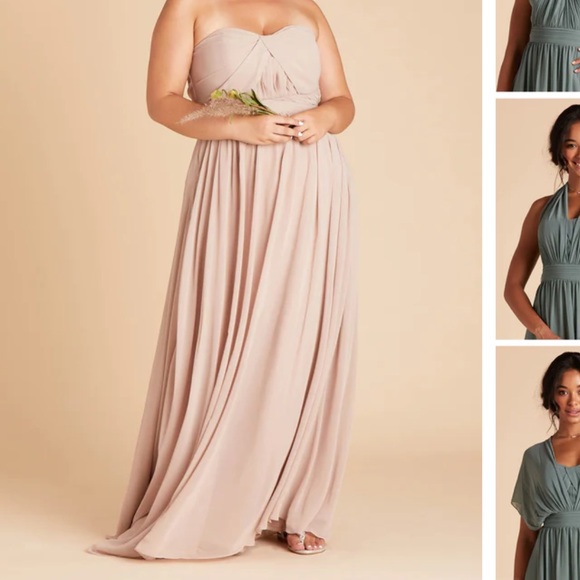 “Grace Convertible Dress” | Birdy Grey | Chiffon Taupe - Picture 5 of 6